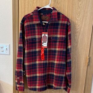 Orvis Red and Navy Plaid Shirt